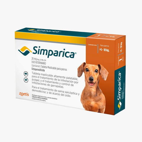 Simparica 20 mg ( 5-10 kg ) 1 tableta AGOTADA TEMPORALMENTE