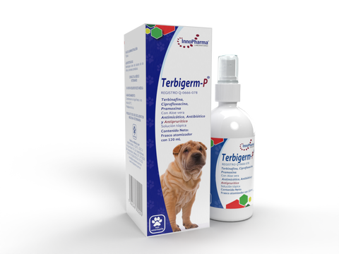 Terbigerm-P 120 mL ( Antimicótico Antimicrobiano y Antiprurítico con Aloe Vera )