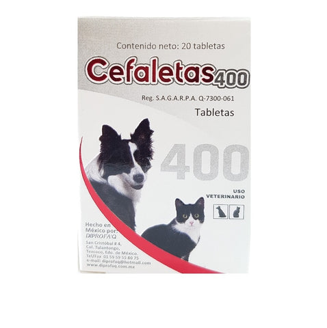 Cefaletas  400 gr 20 Tabletas ( Cefalexina - Meloxicam )