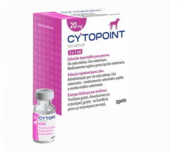 Cytopoint 20 mg 2 viales (Tratamiento para Dermatitis) REQUIERE TRANSPORTARSE EN FRÍO LLAME PARA COTIZAR ENVÍO