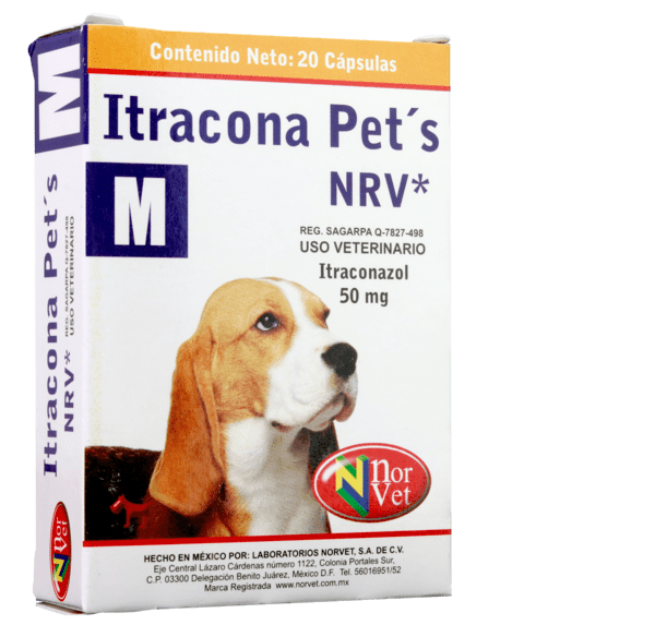 Itracona Pets NRV M  20 cápsulas ( Itraconazol 50 mg )
