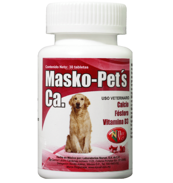 Masko-Pets CA 30 tabletas ( Calcio Fósforo Vitamina D3 )