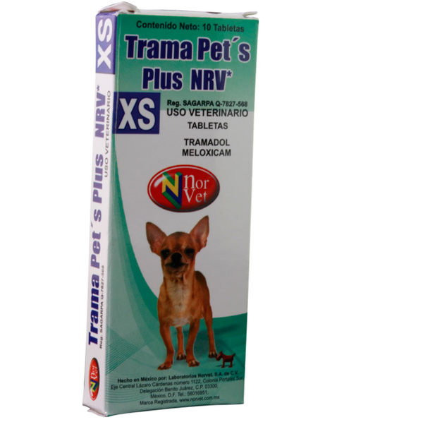 Trama Pets Plus XS 10 tabletas ( tramadol - meloxicam )
